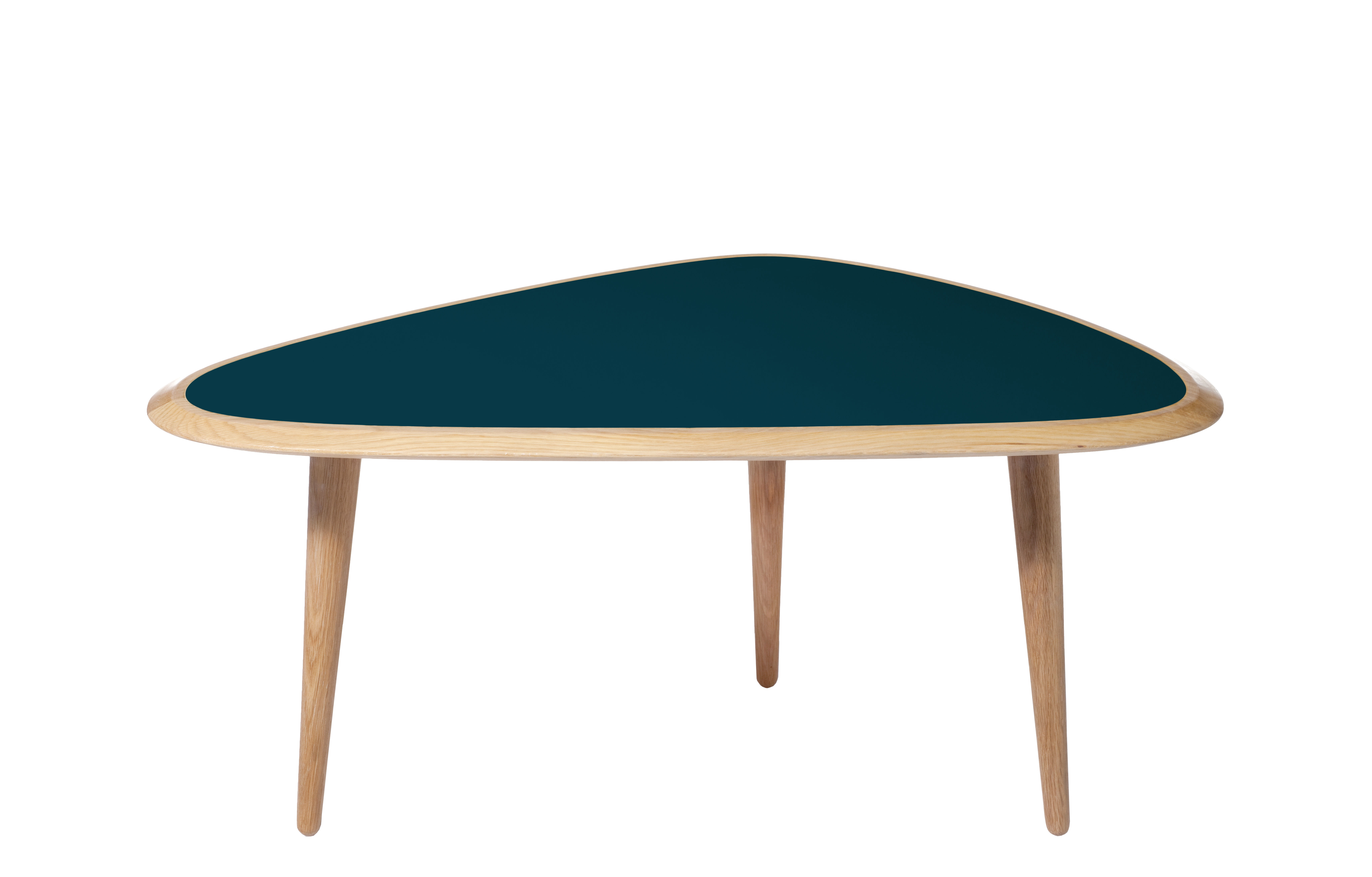 Table basse Small / 85 x 53 cm - Laque - RED Edition bleu/bois naturel en bois