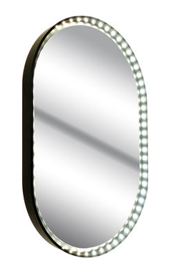 Luminaire - Appliques - Applique Vanity Oval S / Miroir - LED - H 48 cm - Le Deun - Noir - Acier, Miroir