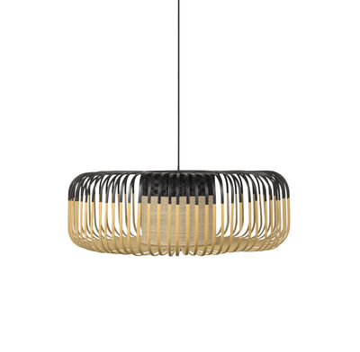 Lighting - Pendant Lighting - Bamboo XL Pendant - / Ø 60 cm by Forestier - Black - Bamboo