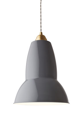 Lighting - Pendant Lighting - Maxi Original 1227 Pendant - Brass/ Ø 30 cm by Anglepoise - Elephant Grey - Aluminium, Brass