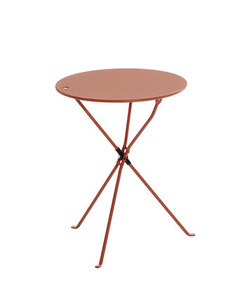 Zanotta - Table ronde Cumano en Métal, ABS - Couleur Rose - 82.03 x 55 x 70 cm - Designer Achille Ca