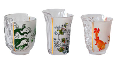Tableware - Wine Glasses & Glassware - Hybrid - Aglaura Water glass by Seletti - Multicolor - Glass