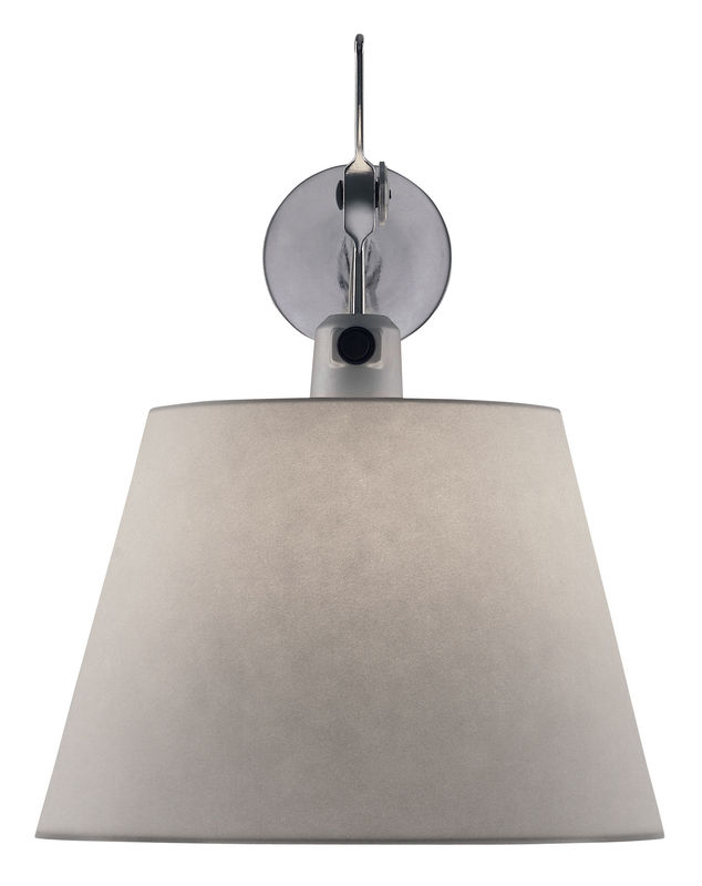 Illuminazione - Lampade da parete - Applique Tolomeo metallo tessuto grigio Ø 32 cm - Artemide - Satinato grigio - Alluminio, Seta