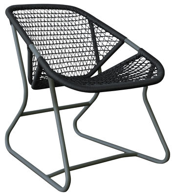 Möbel - Lounge Sessel - Sixties Lounge Sessel - Fermob - Gestell: grau / Sitzfläche: Schiefer - Aluminium, Plastikmaterial