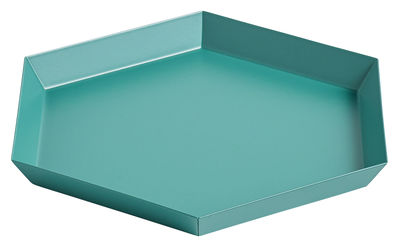 Table et cuisine - Plateaux et plats de service - Plateau Kaleido Small / 22 x 19 cm - Hay - Vert émeraude - Acier peint