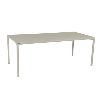 Outdoor - Garden Tables - Calvi Rectangular table - / 195 x 95 cm - Aluminium / 10 to 12 people - Removable top by Fermob - Clay grey - Painted aluminium