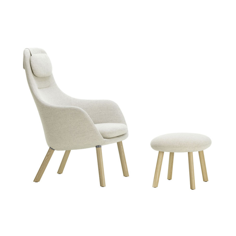 Set Sessel & Fußstütze HAL Lounge von Vitra - beige eiche natur