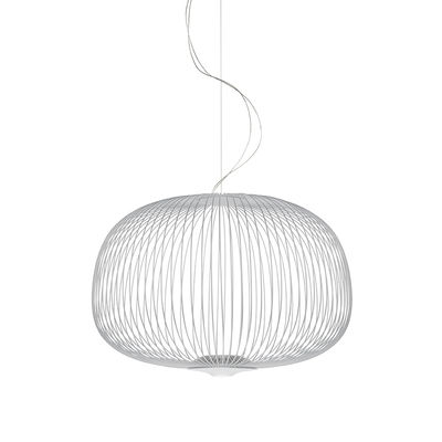 Foscarini - Lampe connectée Spokes en Métal, Aluminium verni - Couleur Blanc - 340 x 62.66 x 42 cm -