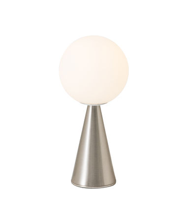 Lighting - Table Lamps - Bilia Mini Table lamp - / By Gio Ponti (1932) by Fontana Arte - Nickel - Metal, Satin blown glass