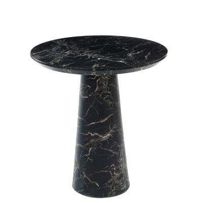 Pols Potten - Table ronde Marble look en Plastique, MDF recouvert de résine - Couleur Noir - 89.88 x