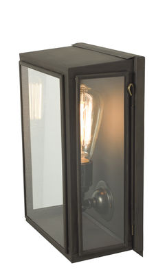 Illuminazione - Lampade da parete - Applique d'esterno Box Small - / H 29,5 cm - Per l'esterno di Original BTC - H 29 cm (Small) / nero & trasparente - Ottone anticato, Vetro