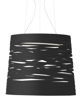 Lighting - Pendant Lighting - Tress Pendant by Foscarini - Black - Fibreglass, Lacquered composite material, Opal Glass, Steel