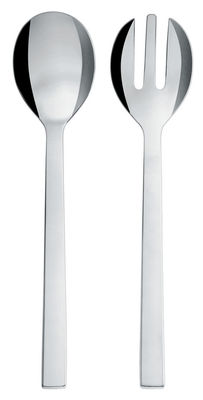 Tableware - Cutlery - Santiago Salad servers by Alessi - Polished steel - Polished stainless steel