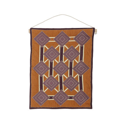 Decoration - Home Accessories - Honia Wall decoration - / Cotton - L 62 x H 78 cm by Bloomingville - Orange & brown - Quilted cotton