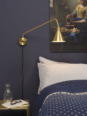 It S About Romi Lyon Wall Light With Plug Gold Metal Made In Design Uk - Gold Wall Lamp Plug In