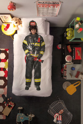 Snurk Firefighter Bedlinen Set For 1 Person Multicoloured Made