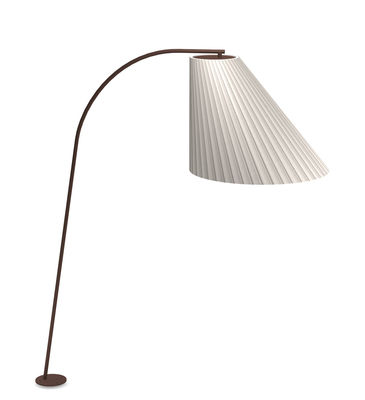 Lighting - Floor lamps - Cone LED Floor lamp - / H 271 cm by Emu - Brown / White diffuser - Corten steel, Polycarbonate, Synthetic fabric