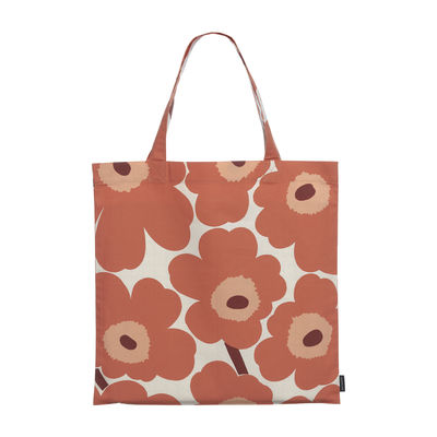 Accessories - Bags, Purses & Luggage - Pieni Unikko Tote bag - / Cotton by Marimekko - Pieni Unikko / Linen, orange - Cotton