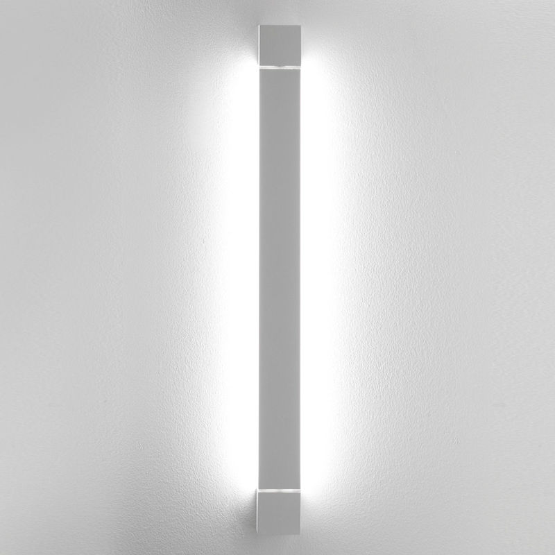 Lighting - Wall Lights - Pivot LED Wall light metal white L 61 cm - Fabbian - White - Painted aluminium