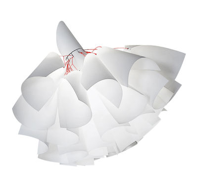 Lighting - Wall Lights - Tutu Wall light - Ø 55 cm - Synthetic paper by Panzeri - White / Red - Painted aluminium, Synthetic paper