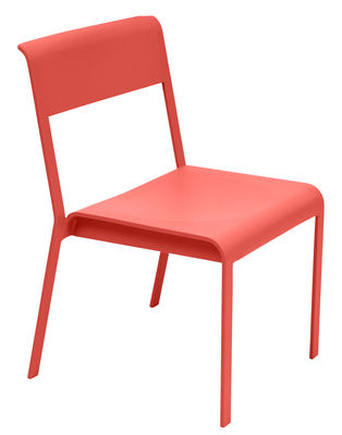 Fermob - Chaise empilable Bellevie en Métal, Aluminium laqué - Couleur Rouge - 52 x 81.43 x 80 cm - 