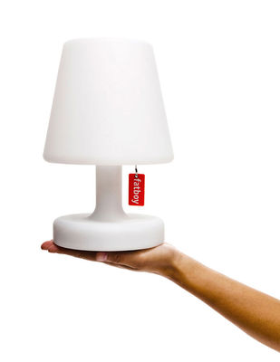 Leuchten - Tischleuchten - Edison the Petit II Lampe ohne Kabel H 25 cm / LED / akkubetrieben - auch via USB aufladbar - Fatboy - Weiß / an der Steckdose oder via USB aufladbar - Polypropylen