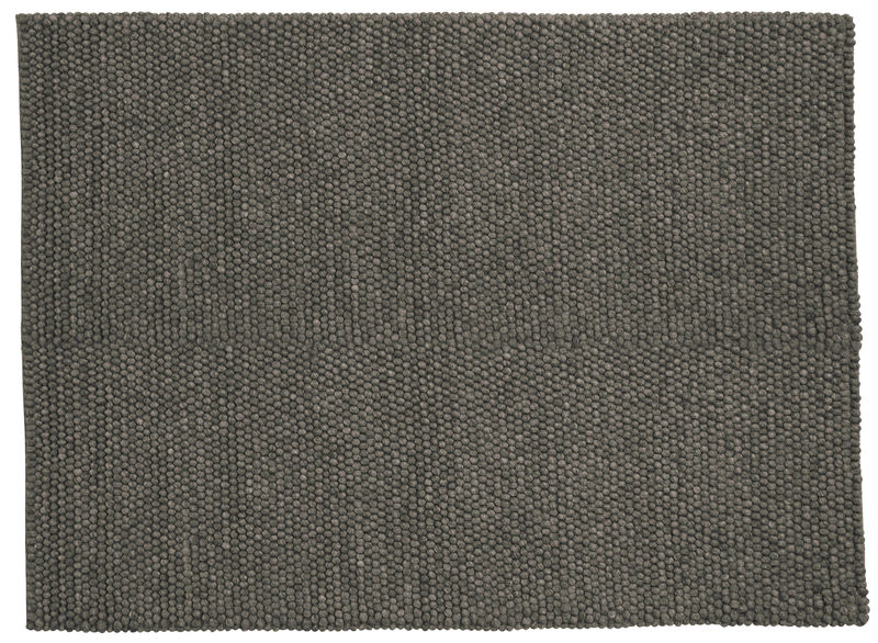 Interni - Tappeti - Tappeto Peas tessuto grigio / 140 x 200 cm - Hay - Grigio scuro - Lana