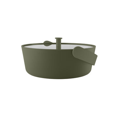 Tableware - Kitchen Equipment - Green Tool Steam cooker - / For microwaves - 2 L by Eva Solo - Khaki green - Glass, PP plastic