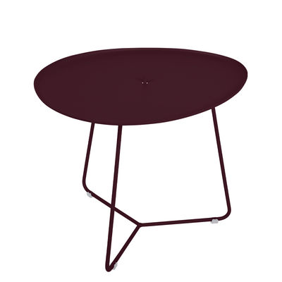 Arredamento - Tavolini  - Tavolino Cocotte - / L 55 x H 43,5 cm - Piano rimovibile di Fermob - amarena - Acciaio verniciato