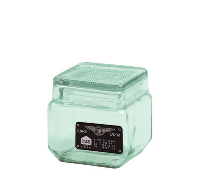 Tisch und Küche - Boxen und Aufbewahrung - Industrial Glass Topf / Glas - L 11 cm x H 11 cm - Diesel living with Seletti - Klein / grün (transparent) - Glas
