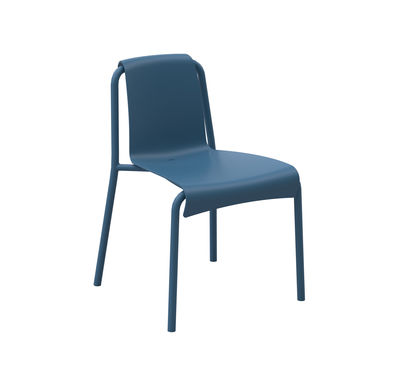 Mobilier - Chaises, fauteuils de salle à manger - Chaise empilable Nami / Plastique recyclé - Houe - Bleu ciel - Acier, Plastique recyclé