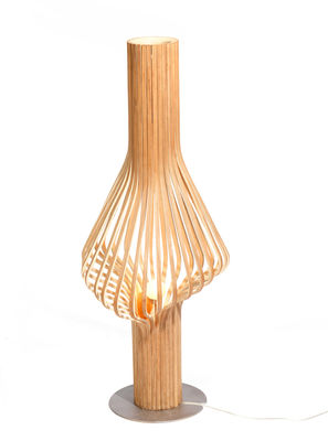 Lighting - Floor lamps - Diva Floor lamp - H 120 cm by Northern  - Oak - Mouth blown glass, Oak plywood