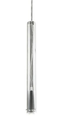 Lighting - Pendant Lighting - Tubo LED 1x Pendant - 1 LED tube by Fontana Arte - 1 tube / Clear glass & aluminium - Anodized aluminium, Glass