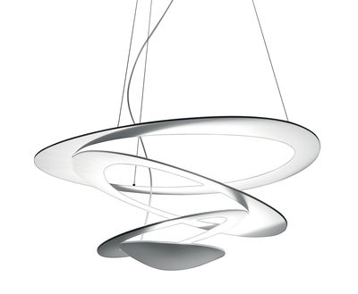 Leuchten - Pendelleuchten - Pirce Mini LED Pendelleuchte / Ø 69 cm - Artemide - Weiß - klarlackbeschichtetes Aluminium