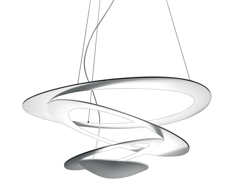 Luminaire - Suspensions - Suspension Pirce Mini LED métal blanc / Ø 69 cm - Artemide - Blanc - Aluminium verni