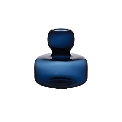 Dekoration - Vasen - Flower Vase / Ø 10 x H 10 cm - Marimekko - Nachtblau - mundgeblasenes Glas