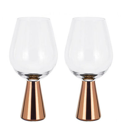 Tableware - Wine Glasses & Glassware - Tank Wine glass - Set of 2 - Exclusivity by Tom Dixon - Transparent / Copper - Copper, Glass
