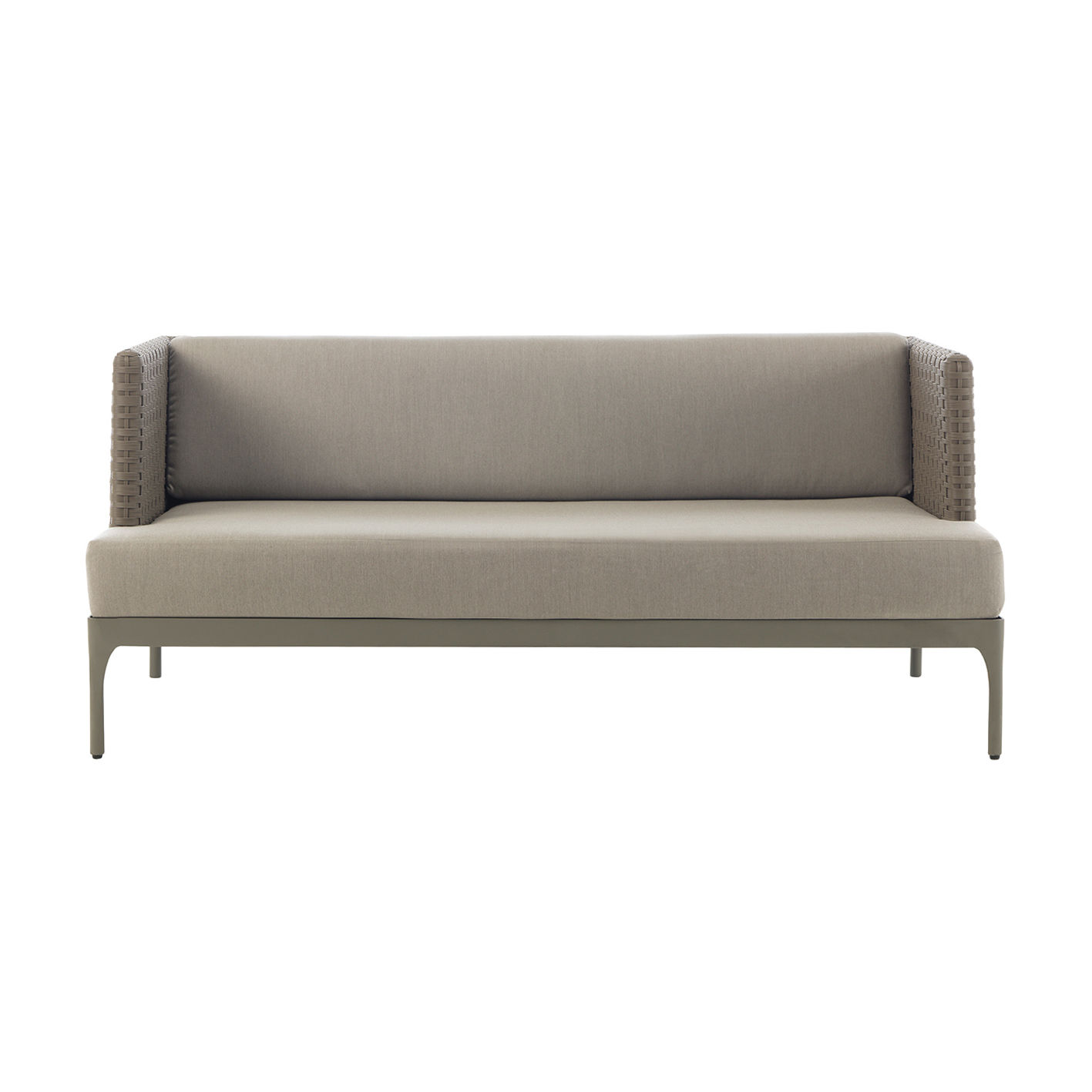 Canapé droit Infinity / 3 places - L 160 cm / Sans coussin - Ethimo gris en matière plastique
