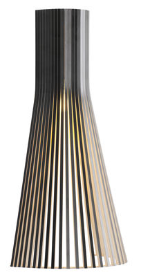 Secto Design - Applique avec prise Secto en Bois, Lattes de laminé de bouleau - Couleur Noir - 240 x
