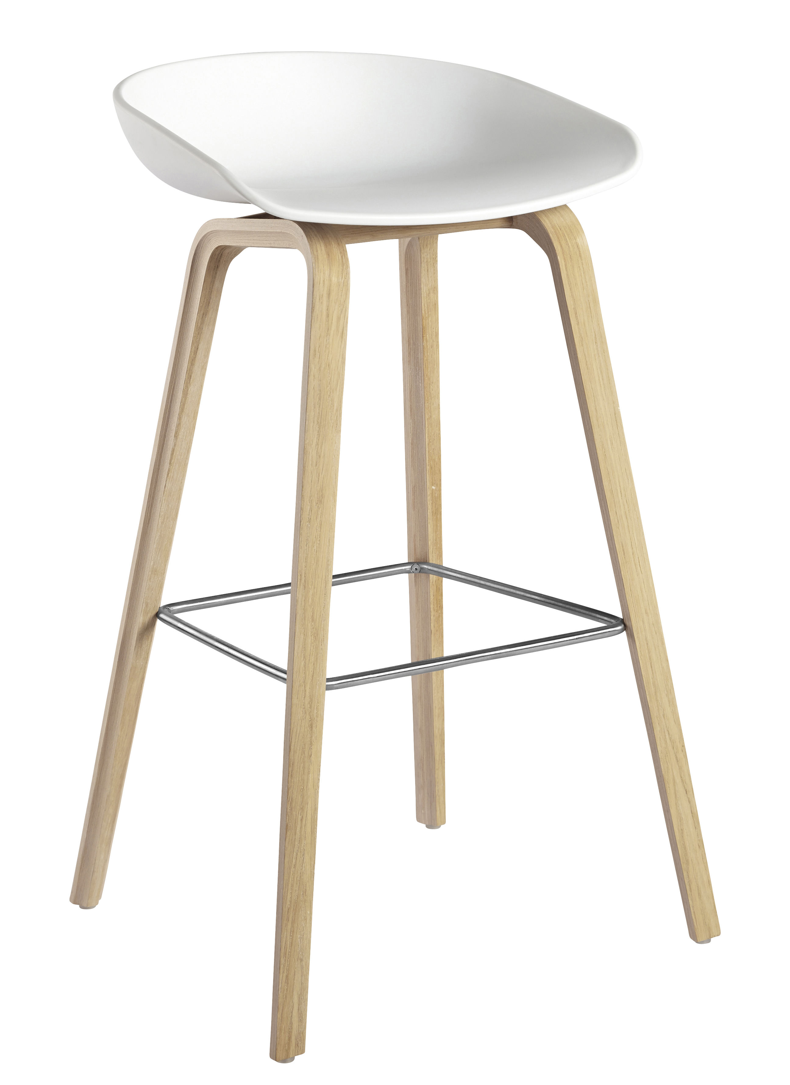 Hay About A Stool Aas 32 Bar, White And Natural Wood Bar Stools