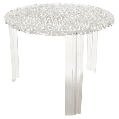 Furniture - Coffee Tables - T-Table Alto Coffee table - H 44 cm by Kartell - Cristal - PMMA