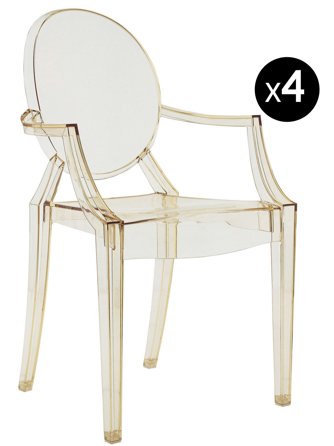 Fauteuil empilable Louis Ghost Kartell Jaune Made In Design