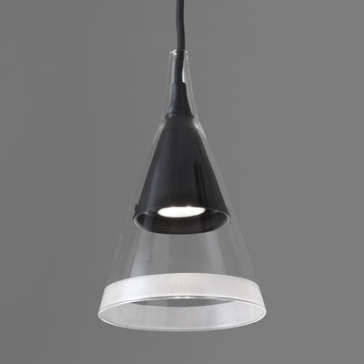 Illuminazione - Lampadari - Sospensione Vigo / LED - H 40 cm - Artemide - Nero - Metallo tinto, vetro soffiato