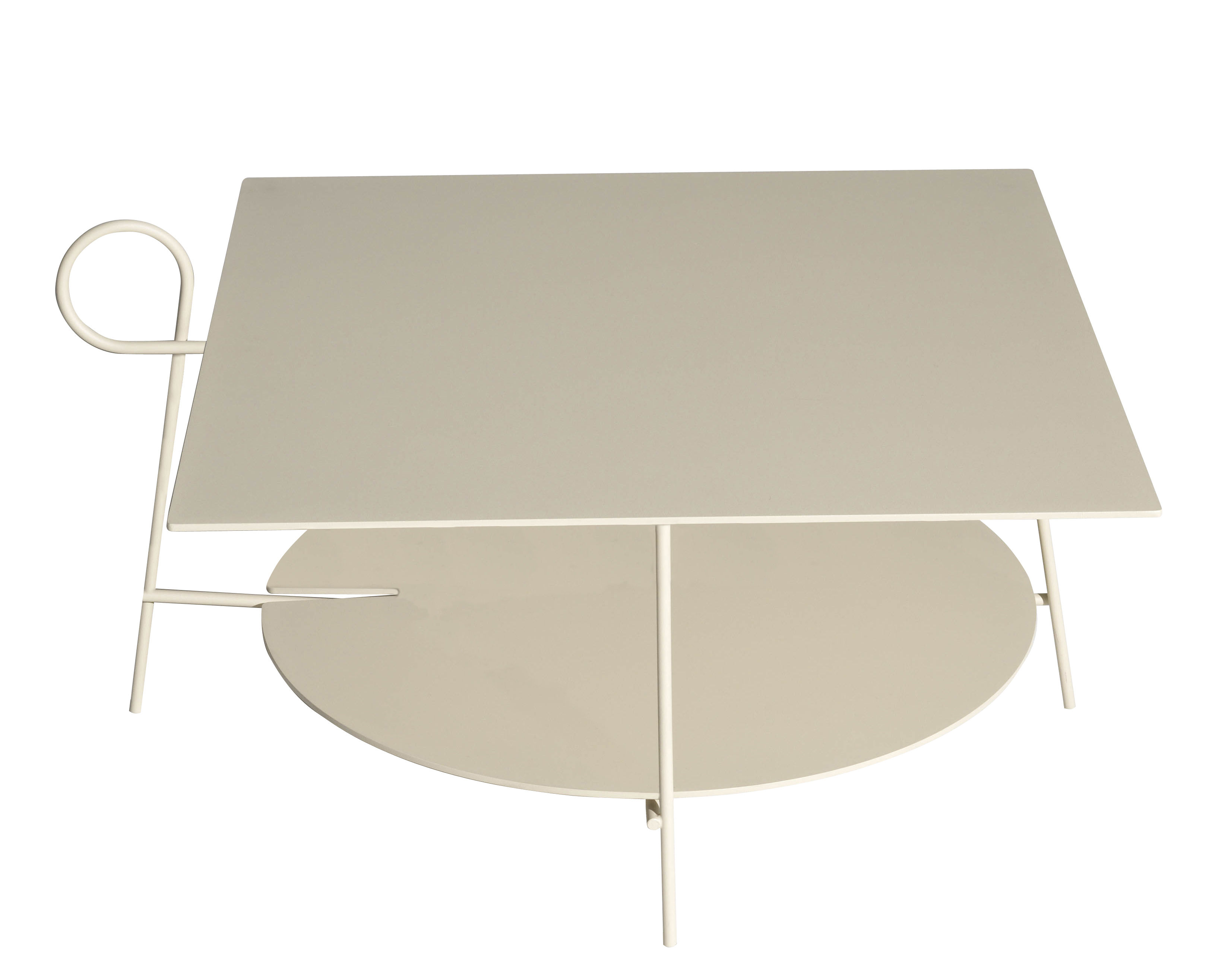 Table basse Carmina / 70 x 70 x H 43 cm - Driade beige en métal