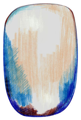 Tapis Scribble / 300 x 200 cm - Moooi Carpets bleu,gris,beige en tissu