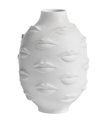 Decoration - Vases - Muse Round Gala Vase - Porcelain - H 25 cm by Jonathan Adler - Matte white - Matt white porcelain