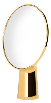 Decoration - Mirrors - Cyclope Free standing mirrors - H 46,5 cm by Moustache - Gold - Enamled terracotta