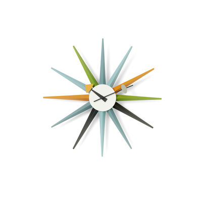 Déco - Horloges  - Horloge Sunburst Clock / By George Nelson, 1948-1960 / Ø 47 cm - Vitra - Multicolore - Bois massif peint, Métal