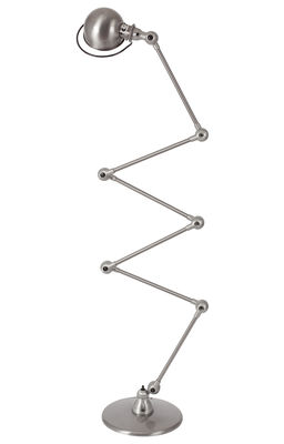 Leuchten - Stehleuchten - Loft Zigzag Stehleuchte / mit 6 Gelenkarmen - H max. 240 cm - Jieldé - Edelstahl, gebürstet - gebürsteter rostfreier Stahl