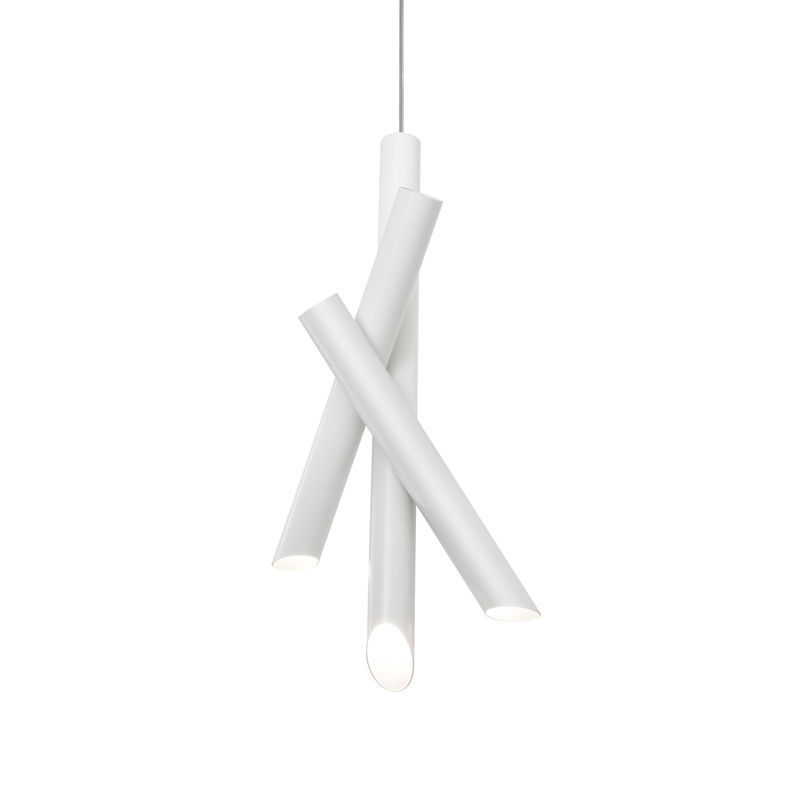 Luminaire - Suspensions - Suspension Tubes 3 LED métal blanc / H 50 cm - Nemo - Blanc - Aluminium extrudé